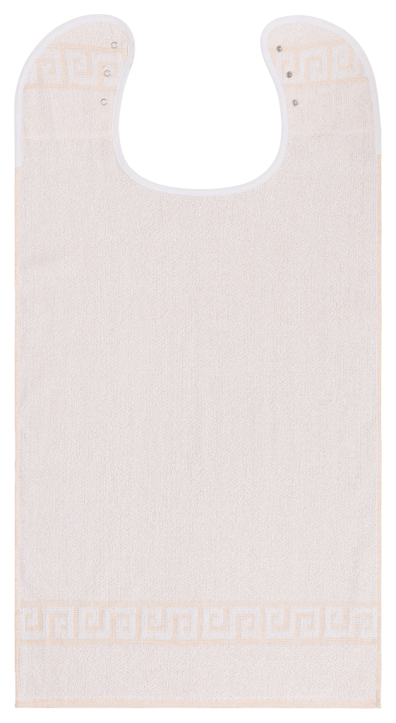 Kleiderschutz mit Druckknopf & griechischer Bordüre. Strapazierfähig & dekorativ – schützt Kleidung zuverlässig in Alltag & Pflege. Bild 1