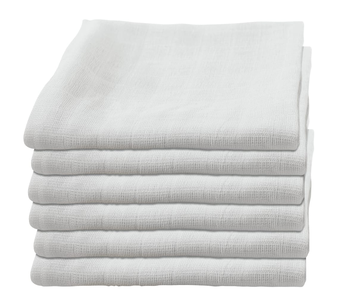 Wiederverwendbares Mulltuch aus Doppelkaromull TB 36 – ideal als Spuck- oder Allzwecktuch, saugstark und weiß gebleicht. Bild 1