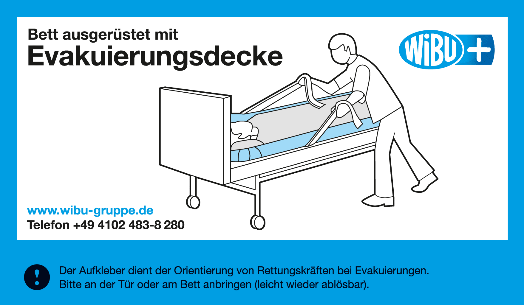 +WiBUplus Hinweisaufkleber Evakuierungsdecke Bild 1