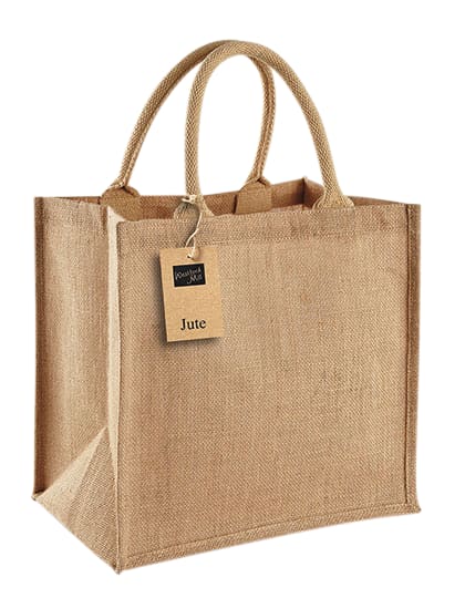 Aus 100% Jute mit zwei robusten Baumwoll-Henkeln. Farbe Natur. Bild 1