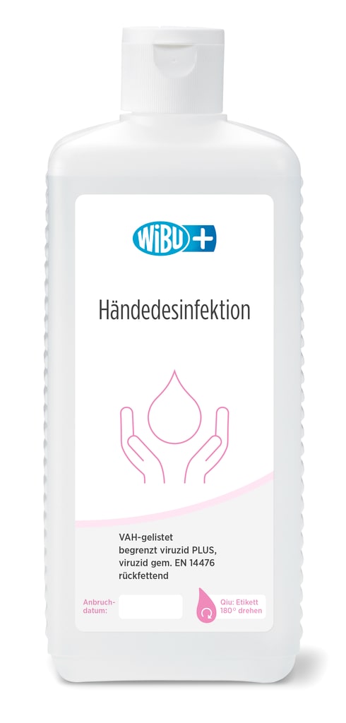 Alkoholhaltige Händedesinfektion zur hygienischen Desinfektion. Universell und überall einsetzbar.
␍ Bild 1