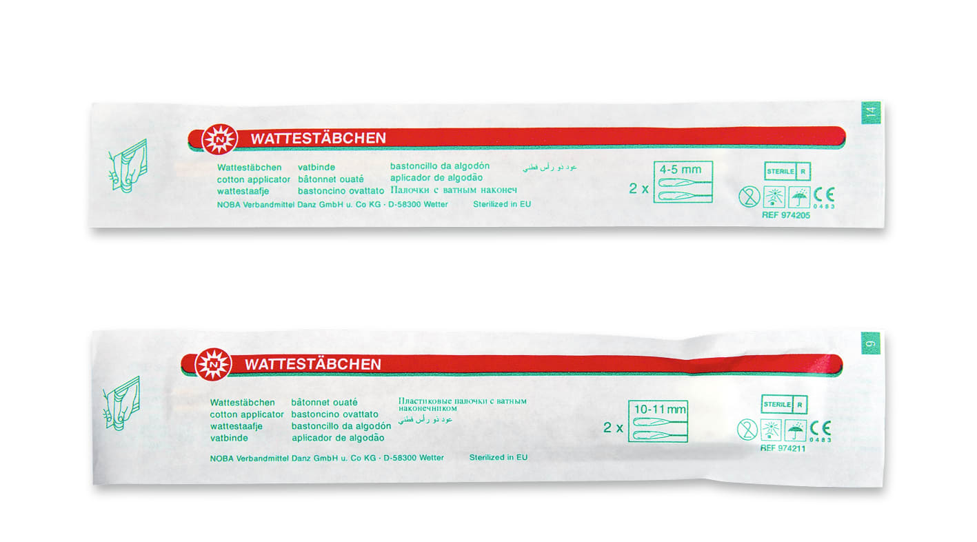 Wattestäbchen steril 15 cm lang, 200 Stück Bild 1