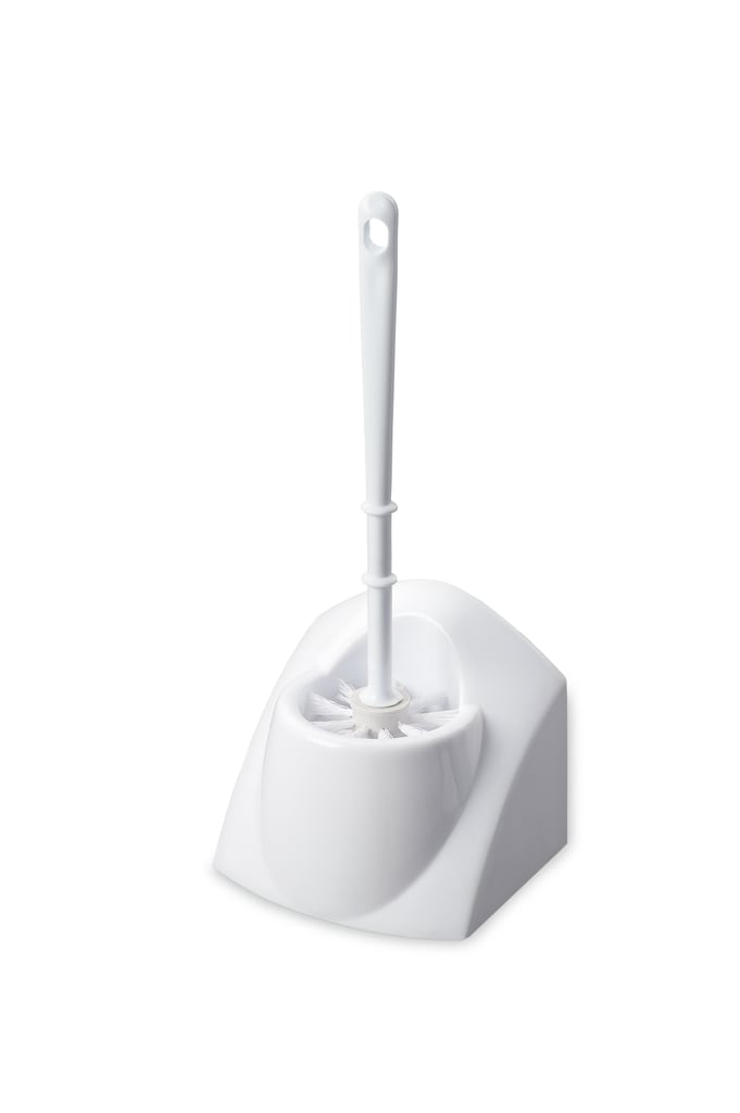 Wandmontierte WC-Garnitur mit rechteckigem Design und integrierter WC-Bürste. Inklusive Montagematerial. Bild 1