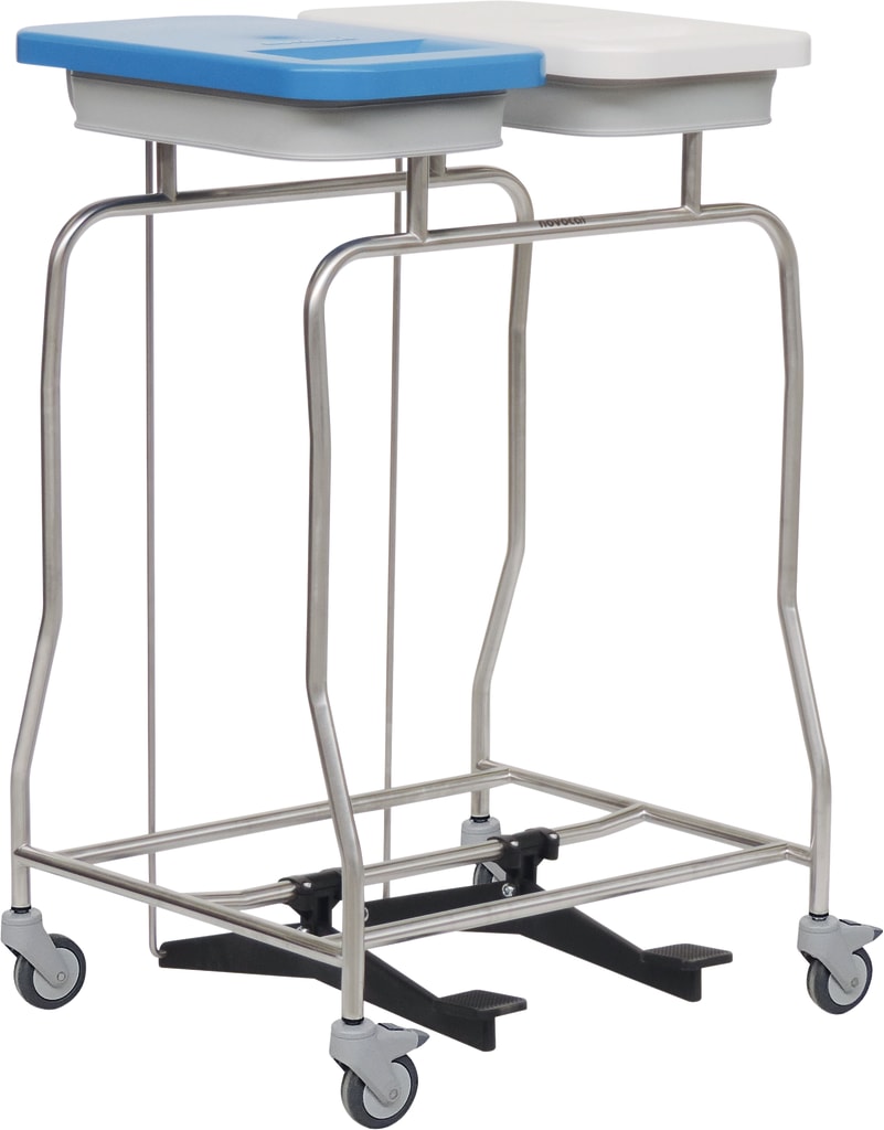 novocal Wäschesammler Kompakt (2-fach) mit farbigem Deckel Bild 1