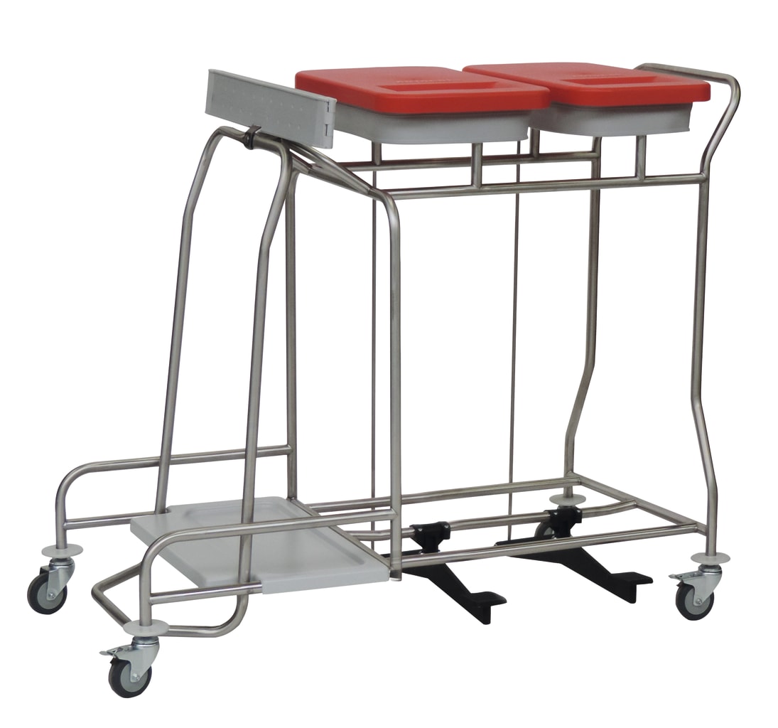 novocal Kombi-Sammler Wäsche und Abfall (2-fach, längs), farbiger Deckel Bild 1