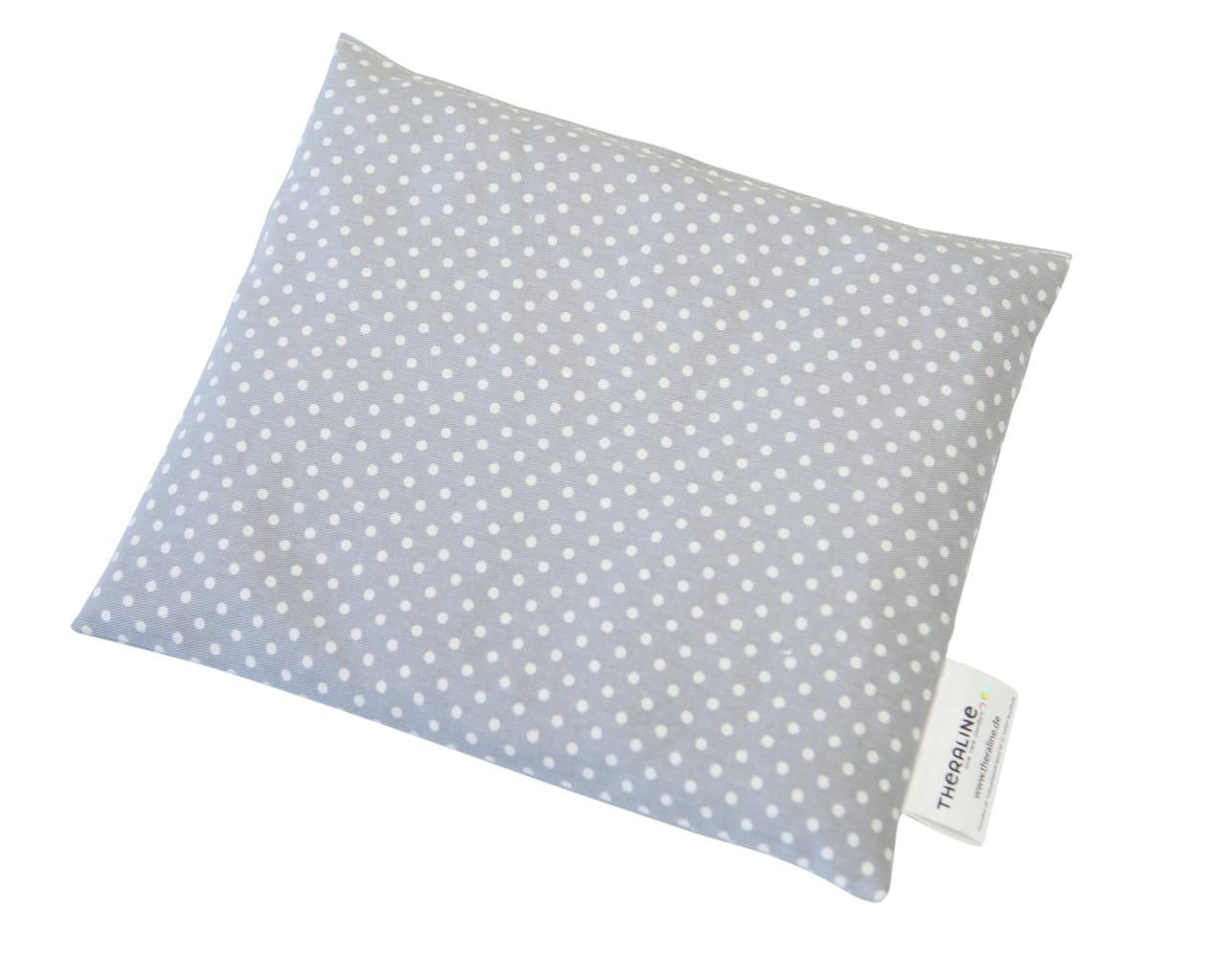 Vielseitig einsetzbares Kirschkernkissen für Wärme und Kälte. Modernes Punkt-Design, zwei Farben, zwei Größen.
␍ Bild 1