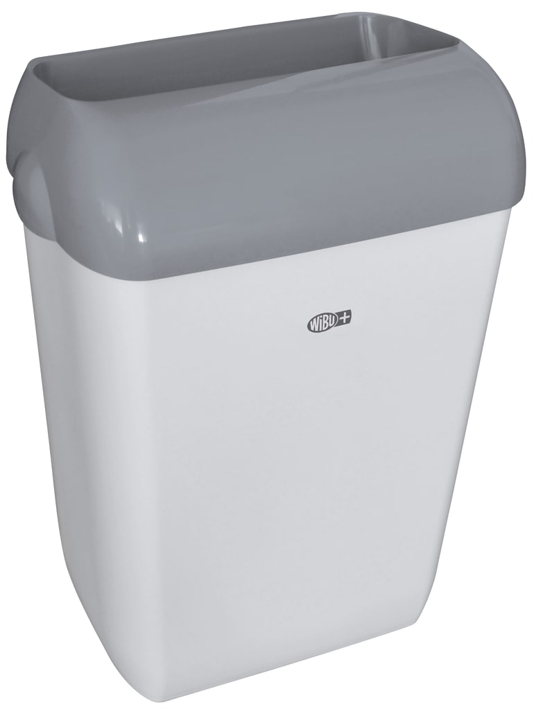 Robuster Papiermülleimer mit großem Einwurf. An der Wand montierbar inkl. Befestigungsmaterial
␍ Bild 1
