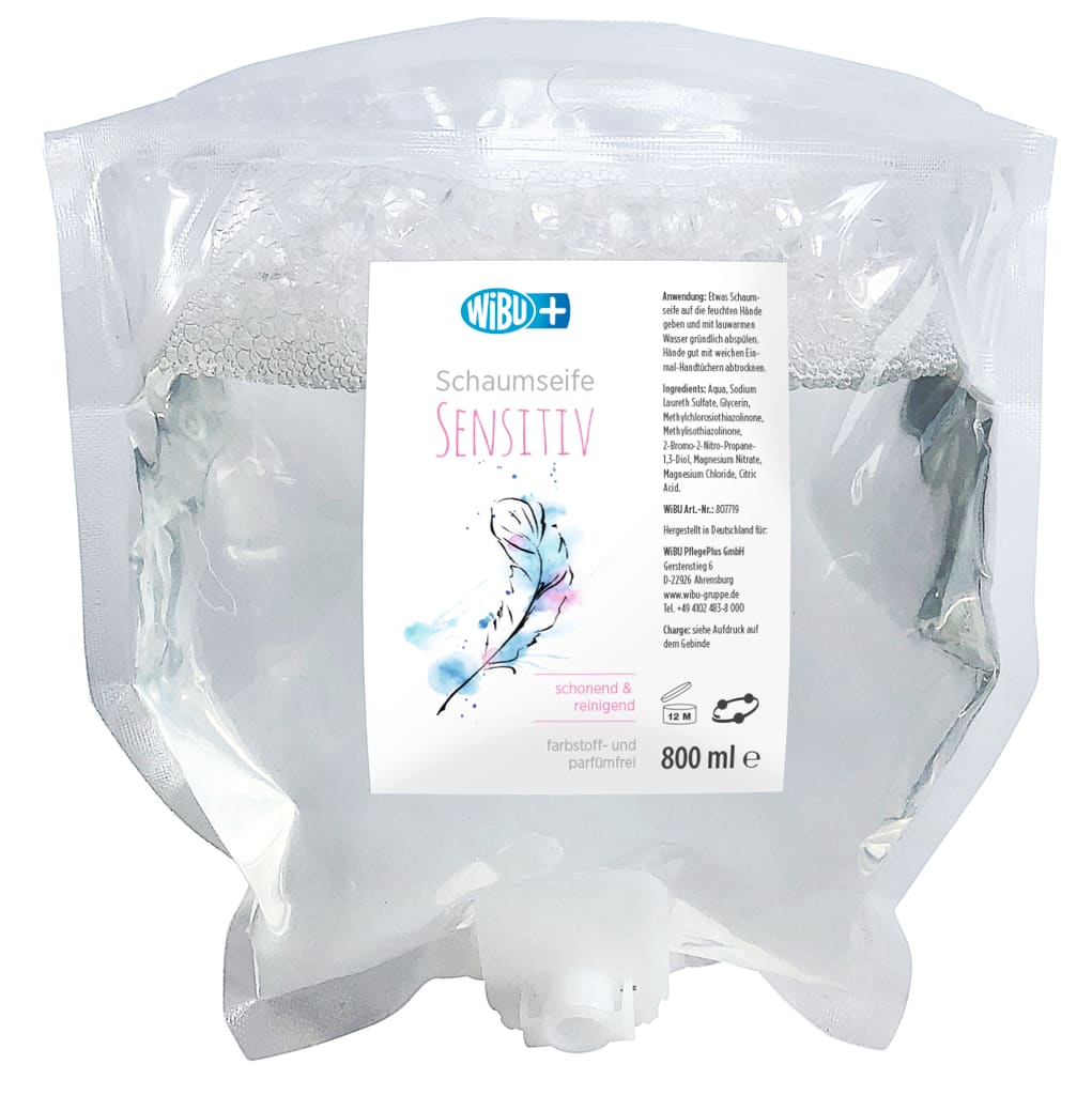 WiBUplus Schaumseife sensitiv, 6 x 800 ml Beutel Bild 1