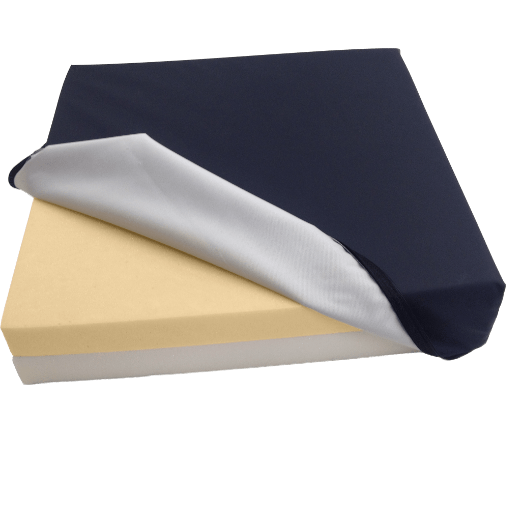 Antidekubitus Sitzkissen mit Viskoelastischem Schaumstoff für druckentlastendes Sitzen. Inklusive Nässeschutzbezug.
␍ Bild 1