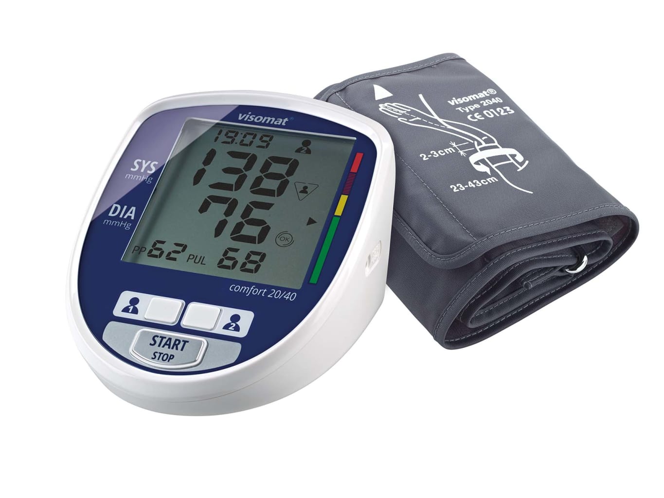 Automatisches Blutdruckmessgerät mit verkürzter Messung beim Aufpumpen, Herzrhythmusstörungserkennung. Bild 1