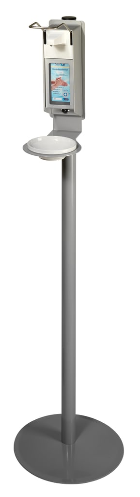 WiBUplus mobiler Desinfektionsmittelspender mit WiBUplus Aluminium-Spender Bild 1