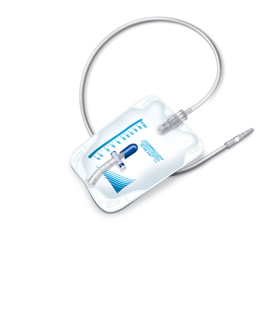 Urinbeinbeutel steril, 3 Stück, 60 cm Schlauch Bild 1