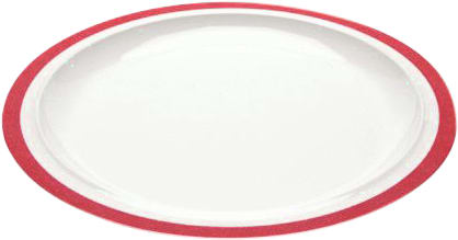 Teller 503 flach Rand rot Bild 1