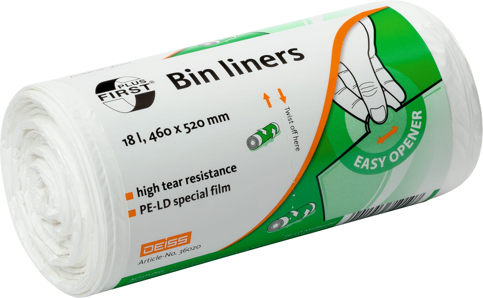 Müllbeutel 18 L premium weiß Bild 1