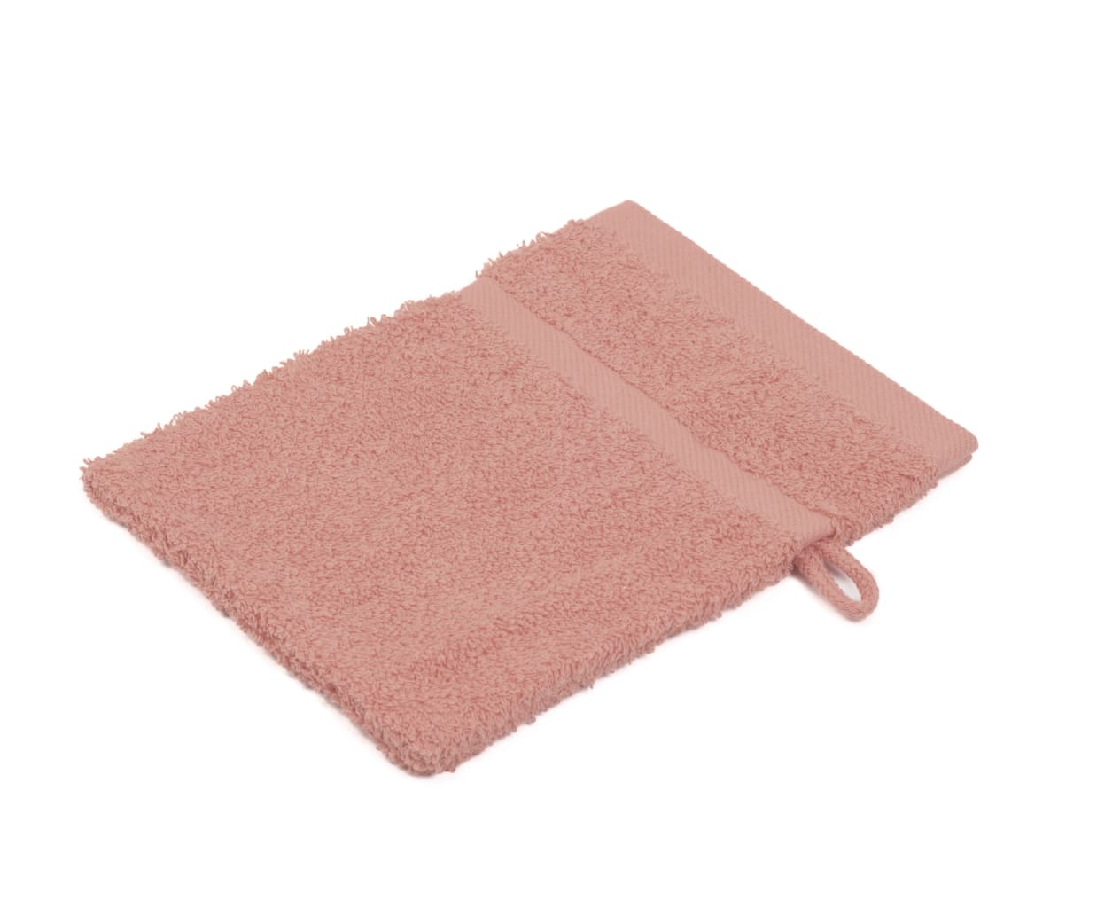 Waschhandschuh aus Walkfrottier mit eleganter 1-Streifen-Webbordüre. Verpackungseinheit 12 St. Bild 1