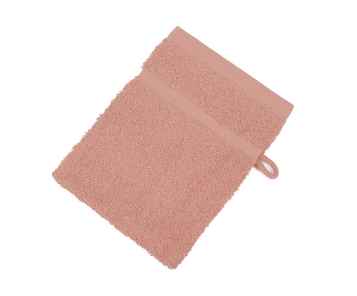 Waschhandschuh aus Walkfrottier mit eleganter 1-Streifen-Webbordüre. Verpackungseinheit 12 St. Bild 2