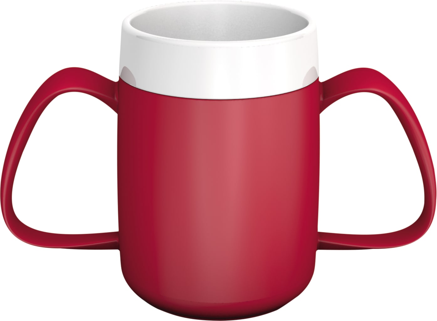 Trinkbecher mit 2 Henkeln mit Trink-Trick rot 815 Bild 1