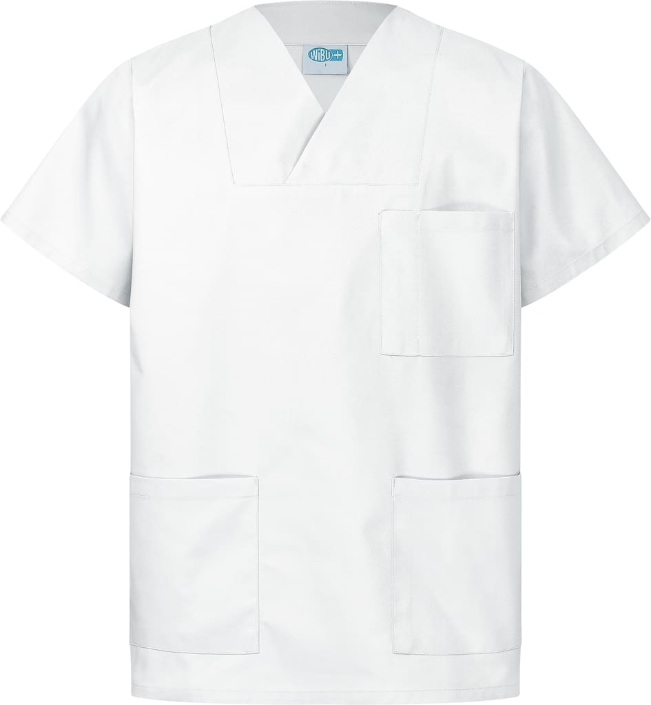 WiBUplus Kasack Emden 50/50, Bild 1 Schlupfkasack Emden aus Mischgewebe mit V-Ausschnitt & 3 Taschen. Praktisch, funktional & ideal für den Pflege- und Berufsalltag. Bild 1
