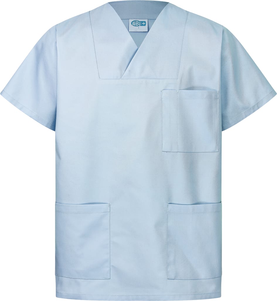 WiBUplus Schlupfkasack Emden aus Baumwolle mit V-Ausschnitt & 3 Taschen. Praktisch & bequem – ideal für den Einsatz im Pflegealltag. Bild 1
