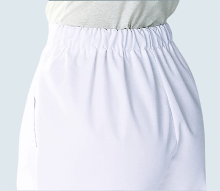 Bequeme Hose für das Gesundheitswesen mit 2 Seitentaschen und Gummizug im Rücken. Gesäumte Hosenbeine sorgen für einen perfekten Sitz. Bild 2