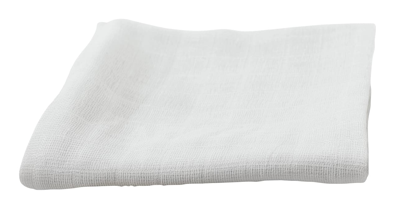 Wiederverwendbares Mulltuch aus Doppelkaromull TB 36 – ideal als Spuck- oder Allzwecktuch, saugstark und weiß gebleicht. Bild 2