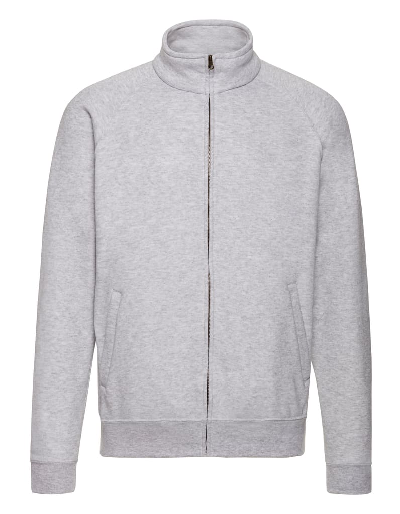 Herren Sweat Jacke für Pflegepersonal mit verdecktem Reißverschluss, 2 aufgesetzten Taschen und Stehkragen mit Single-Jersey und Nackenband. Bild 1