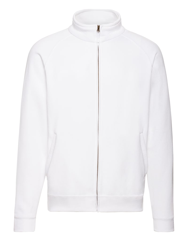 Herren Sweat Jacke für Pflegepersonal mit verdecktem Reißverschluss, 2 aufgesetzten Taschen und Stehkragen mit Single-Jersey und Nackenband. Bild 1