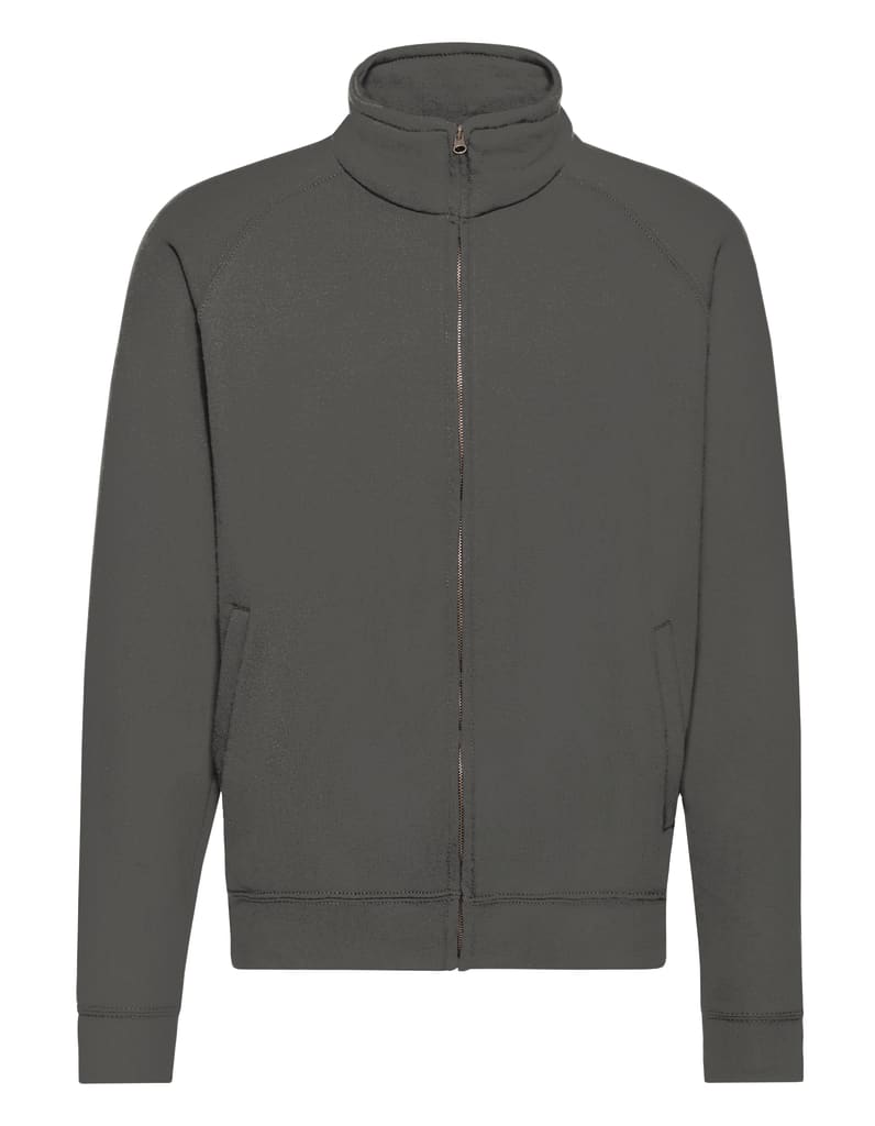 Herren Sweat Jacke für Pflegepersonal mit verdecktem Reißverschluss, 2 aufgesetzten Taschen und Stehkragen mit Single-Jersey und Nackenband. Bild 1