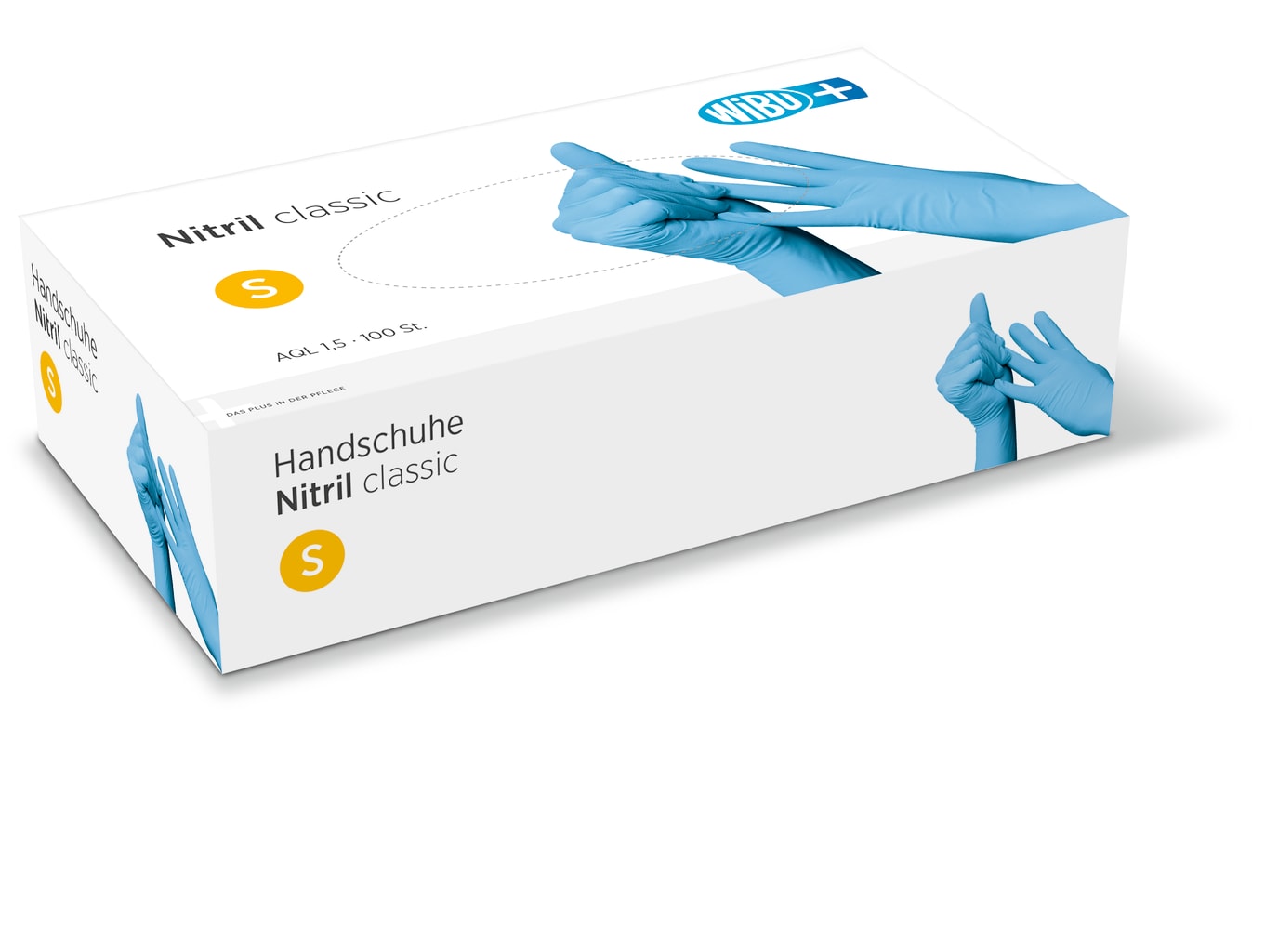 WiBUplus Nitril-Handschuhe classic blau (100er-Pack): Einmal-Handschuhe aus Nitril, unsteril und puderfrei. Bild 1