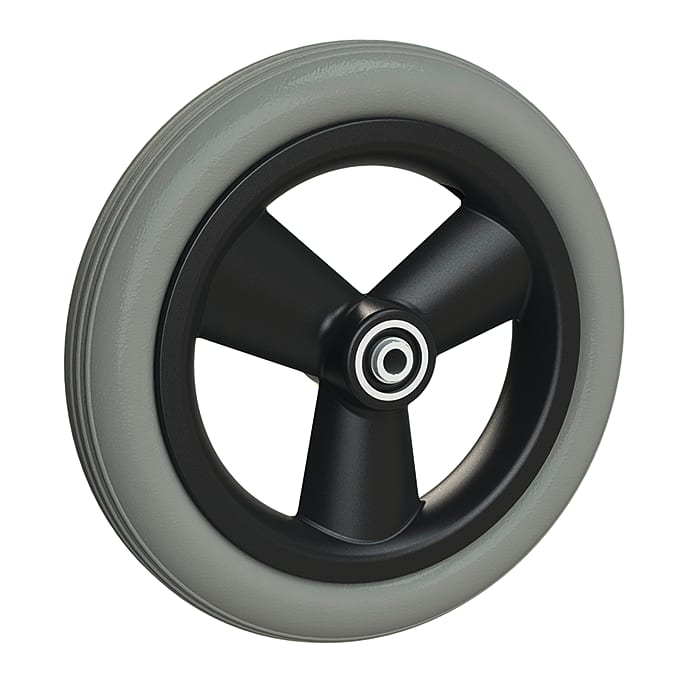 Rad m. 3-Hohlspeichen Ku.-Felge schwarz, PU-Reife Bild 1