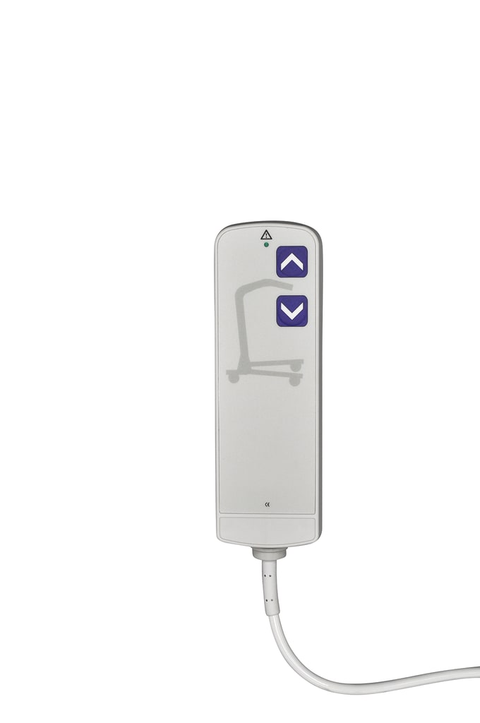 Der Handschalter für Lifter AKS hat 2 Tasten und verwendet einen runden, 13-poligen Anschluss. Bild 1