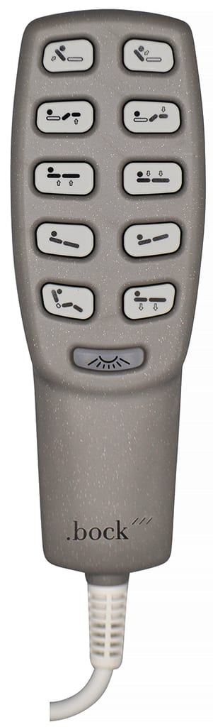 Der Handschalter für Pflegebett Hermann Bock hat 11 Tasten und ist nutzbar für die Modelle Practico und Combiflex (mit Limoss Antrieben). Bild 1