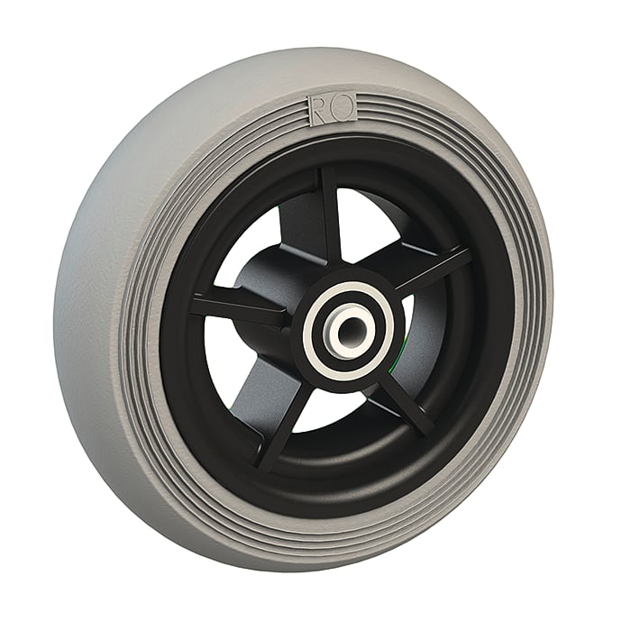 Rad mit Ku.-Felge, schwarz, Vollgummireifen Bild 1