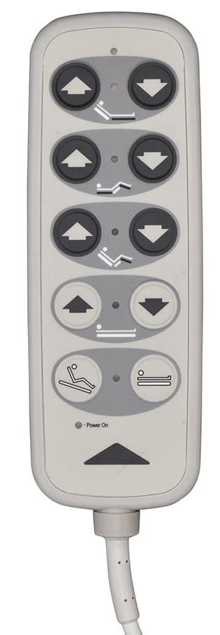 Der Handschalter für Pflegebett Stiegelmeyer ist kompatibel mit den Modellen Soleo und Libra und hat 10 Tasten . Bild 1