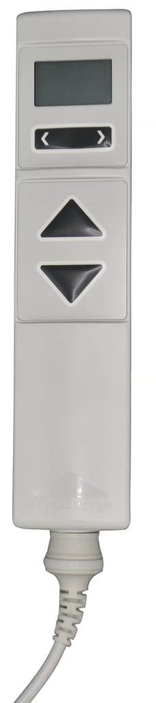 Der Handschalter für Pflegebett Stiegelmeyer kann mit den Modellen Elvido und Venta genutzt werden und hat 4 Tasten. Bild 1