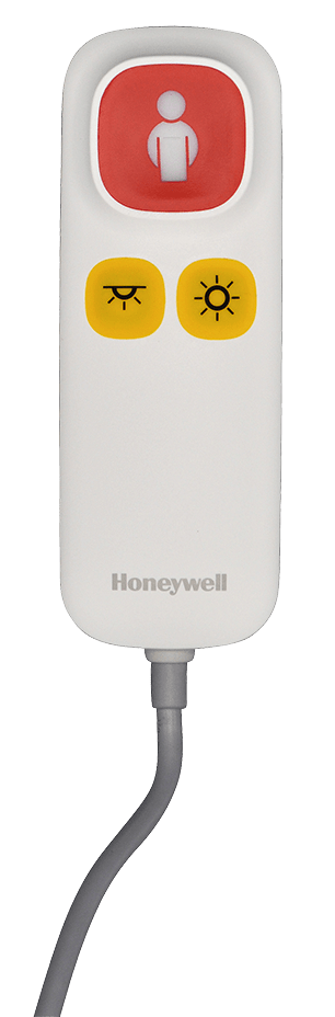 Der Birntaster Ruhestrom 3m für Notrufanlage Ackermann verfügt über ein 3 Meter Kabel, sowie 2 Lichttasten. Bild 1