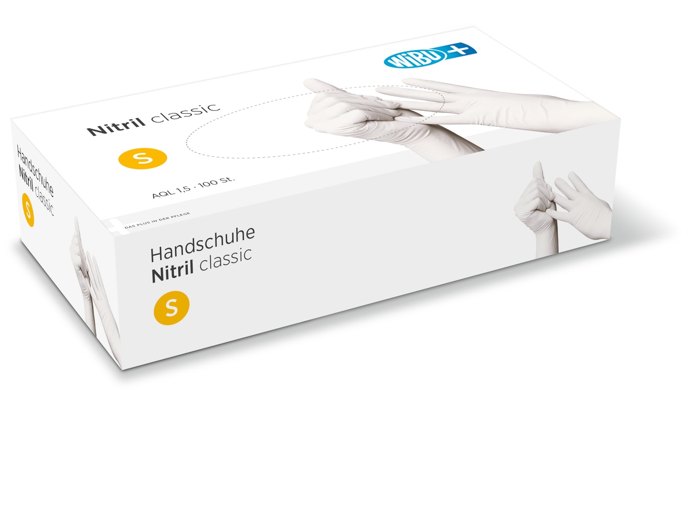 WiBUplus Nitril-Handschuhe classic Weiß (100er-Pack), Bild 1 WiBUplus Nitril-Handschuhe classic weiss (100er-Pack): Einmal-Handschuhe aus Nitril, unsteril und puderfrei.
␍ Bild 1