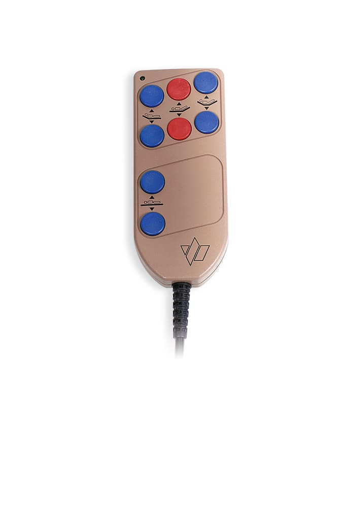 Der Handschalter für Pflegebett Wissner-Bosserhoff   ist geeignet für das Modell Vitalia V4040 und hat 8 Tasten. Bild 1