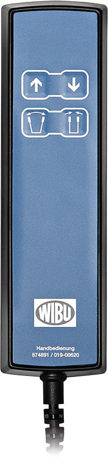 Der Handschalter für Aufstehhilfe/Lifter Ergolet hat 4 Tasten und ist kompatibel mit den Modellen Maya und Faun II. Bild 1