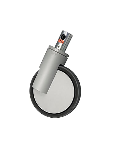 Die Rolle für Klinikbett Stiegelmeyer Seta ist eine Blaugrau seidenmatte, Lose Rolle vom Hersteller Prorl und ​hat den Durchmesser 150 mm.
␍ Bild 1