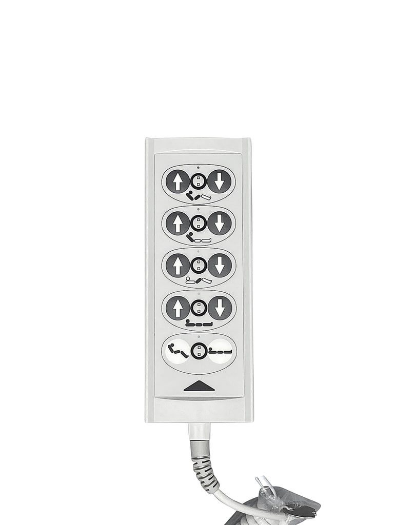 Der Handschalter für Pflegebett Burmeier passt zum Modell Regia und hat 10 Tasten. Bild 1