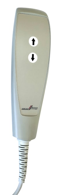 Der schwarzer BFL-Anschluss von dem Handschalter für Lifter Horcher Diana ist  9-polig. Der Handschalter hat 2 Tasten.
␍ Bild 1