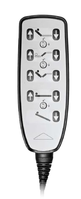 Der Handschalter für Pflegebett Stiegelmeyer passt zu dem Modell Pareno und hat ​10 Tasten.
␍ Bild 1