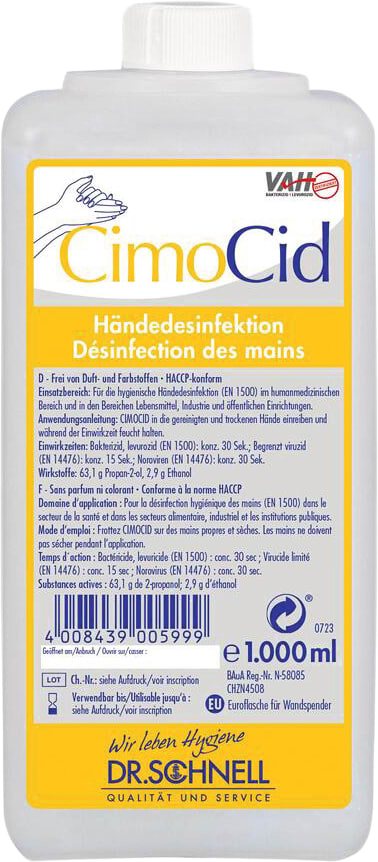 Cimocid Händedesinfektion 1 Liter, Spenderflasche Bild 1