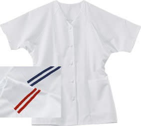 WiBUplus Kasack Ines mit Besatzstreifen, Kappengrippern & 2 Seitentaschen. Bequem, funktional & ideal für den professionellen Pflegeeinsatz. Bild 1