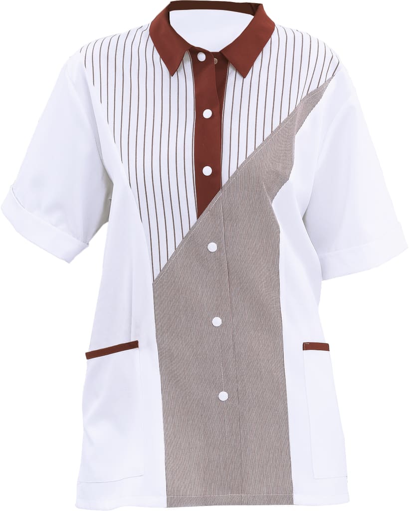 Kasack Toni mit Polokragen, farbigen Details & Kappengripper-Verschluss – komfortabel, bewegungsfreundlich & mit praktischen Seitentaschen. Bild 1