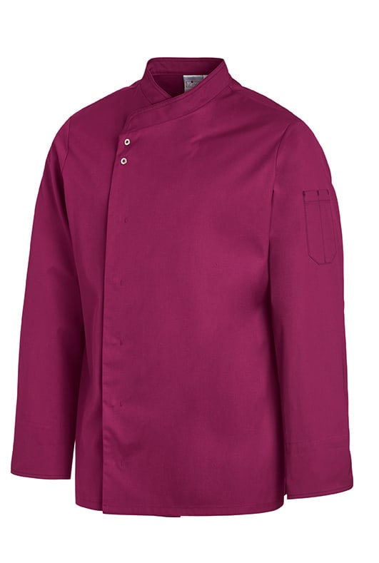 Kochjacke mit krempelbaren Ärmeln, Kontraststeppung & Ärmeltasche – aus Mischgewebe mit Druckknöpfen, funktional & stilvoll zugleich. Bild 1