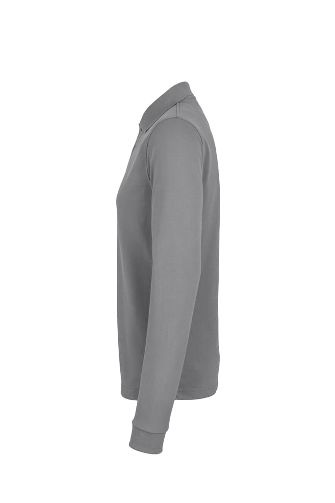 Stilvolles Langarm-Poloshirt mit 3-Knopfleiste, Rippstick-Ärmeln, Nackenband und Leasingkoller – sportlich, bequem und professionell. Bild 2