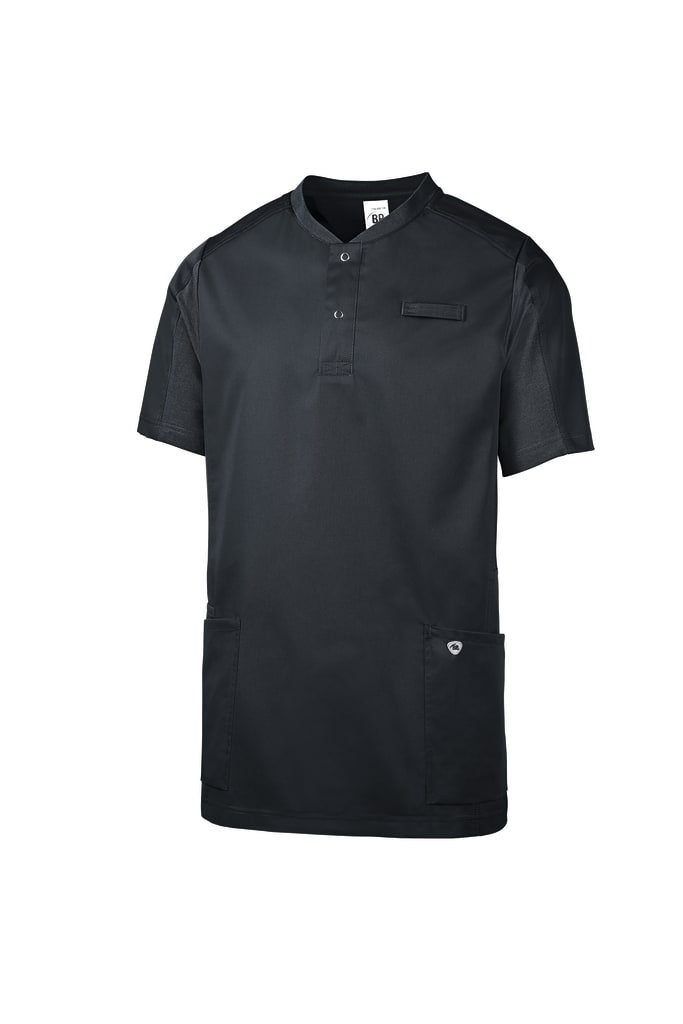 Kasack mit Druckknopfleiste, Piqueeinsätzen, Namensschildschlaufe, Seitentasche & Piepertasche – funktional, bequem und ideal für den Berufsalltag.
␍ Bild 1