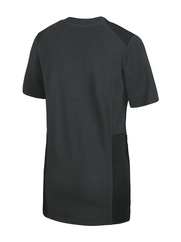 Komfortkasack mit V-Ausschnitt, Piquéeinsätzen & praktischen Taschen. Schlaufe für Namensschild & Druckknöpfe – funktional & stilvoll im Berufsalltag. Bild 2